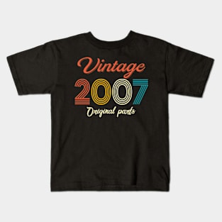 Vintage 2007 Original Parts 15th Birthday 15 Year Old Gift Kids T-Shirt